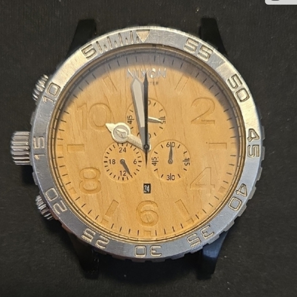Nixon Black Metal Watch with Wood-Tone Dial - Picture 7 of 11